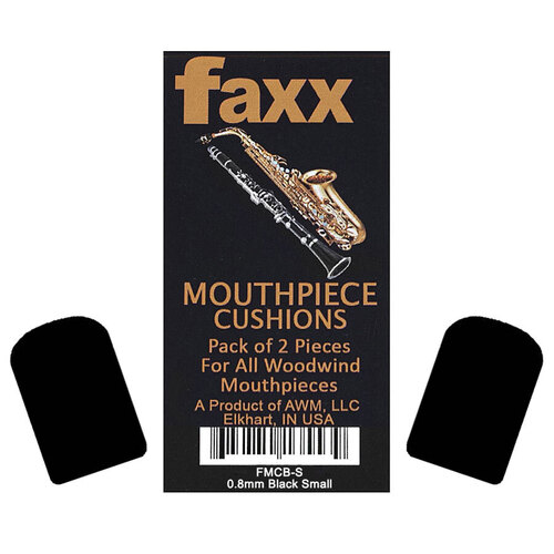 Faxx Small Mouthpiece Cushion Black PK-2 0.8mm Thickness Rectangular Shape