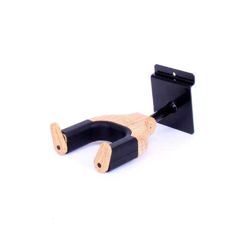 Fretz Woodie Short Self-Securing Slatwall Guitar Hanger with Rubber Yoke Support