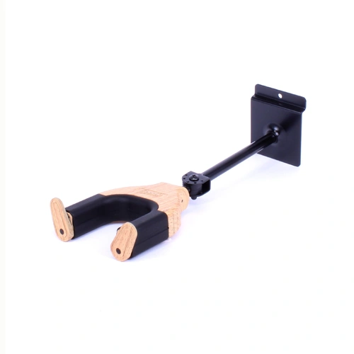 Fretz Woodie Long Self-Securing Slatwall Guitar Hanger with Rubber Yoke Support