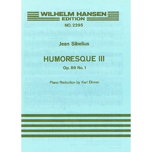 Sibelius Humor. 3 Op.89 No.1 Violin and Piano 
