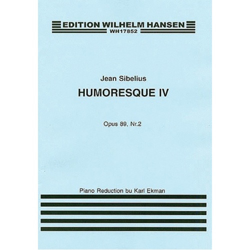 Sibelius Humor. 4 Op.89 No.2 Violin/Piano 