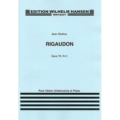 Sibelius Rigaudon Op.78 No.4 Violin(Or Cello)/Pn 