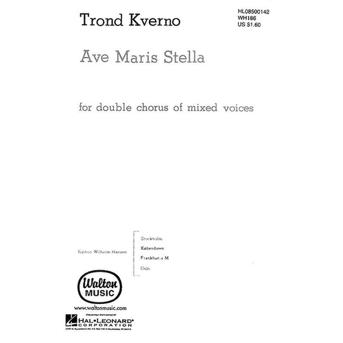 Ave Maris Stella SSAATTBB by Trond Kverno, Walton Music, Choral Score, 8 Pages
