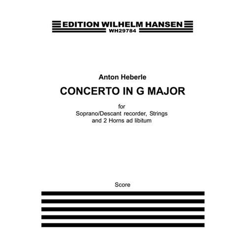 Herberle Concerto G Major Score Recorder 