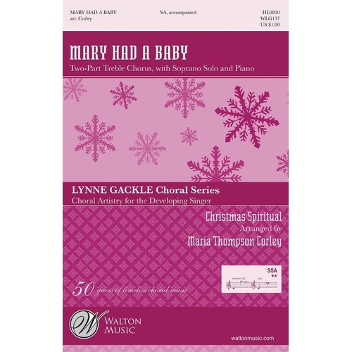 Mary Had a Baby 2-Part Treble Choral Score by Maria Thompson Corley