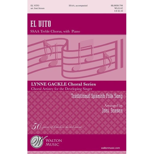 El Vito Choral Score by Joni Jensen, Traditional Spanish Folk Song, 16 Pages, Duration: 4:00, Includes English Translation