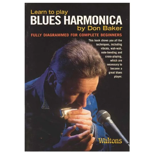 Waltons Learn to Play the Blues Harmonica Method by Don Baker in C Key