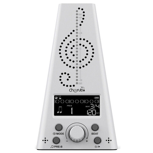 Cherub Rechargeable Digital Metronome & Tuner in White