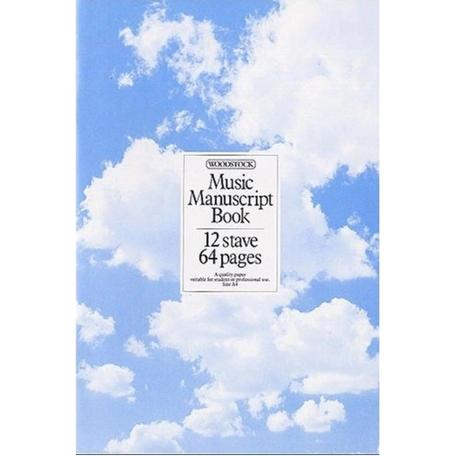 Woodstock A4 Manuscript Book, 12 Stave, 64 Pages, Stitched