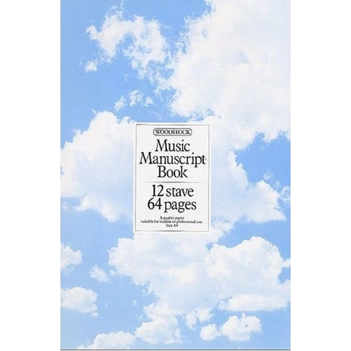 Woodstock A4 Spiral Bound Manuscript Book, 12 Stave, 64 Pages
