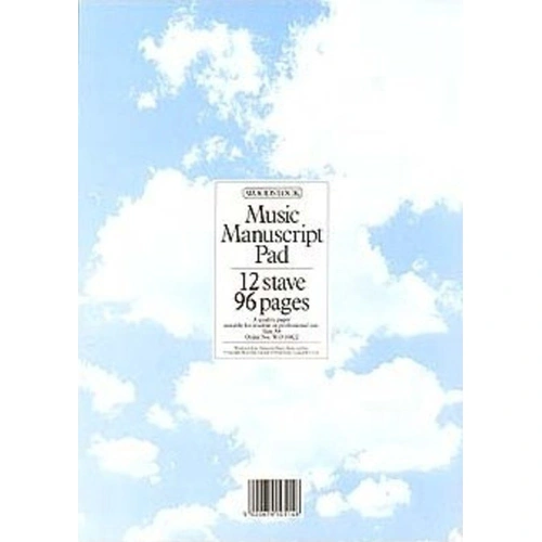 Woodstock Music Manuscript Pad A4, 12 Stave, 96 Pages, Hole Punched