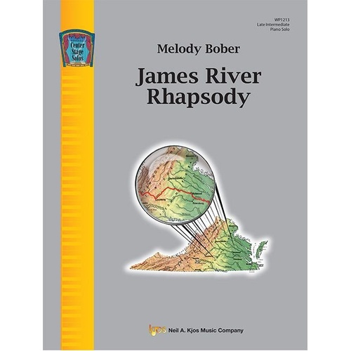 James River Rhapsody for Piano by Melody Bober - 10-page Solo, Late-Intermediate Level, Published by Neil A. Kjos Music Company