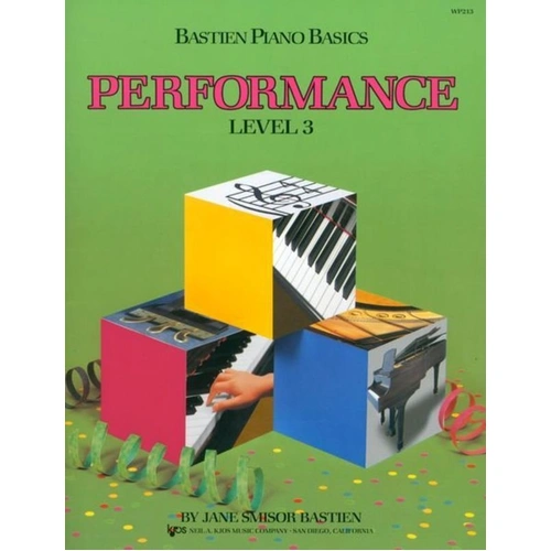 Bastien Piano Basics Performance Level 3 Book by James Bastien, 32 Pages, Full-Color Illustrations, Piano Instruction