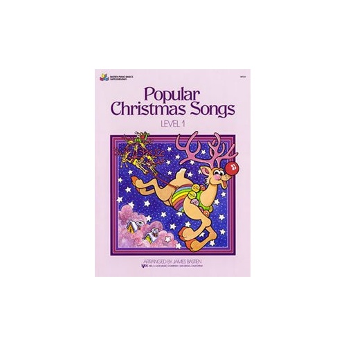 Popular Christmas Songs Level 1 for Piano by James Bastien, 24 Pages, Easy Arrangements in C, G, and F Keys