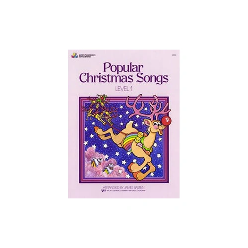 Popular Christmas Songs Level 1 for Piano by James Bastien, 24 Pages, Easy Arrangements with I IV and V7 Chords in C, G, and F