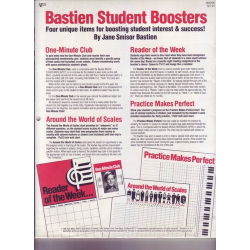 Bastien Student Boosters Educational Tools for Piano Practice and Learning