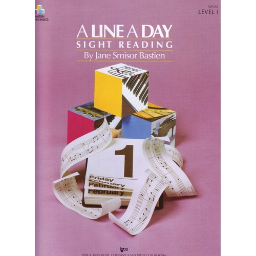 A Line a Day Sight Reading Level 1 by Jane Bastien, 32 Pages, Piano, Neil A. Kjos Music Company