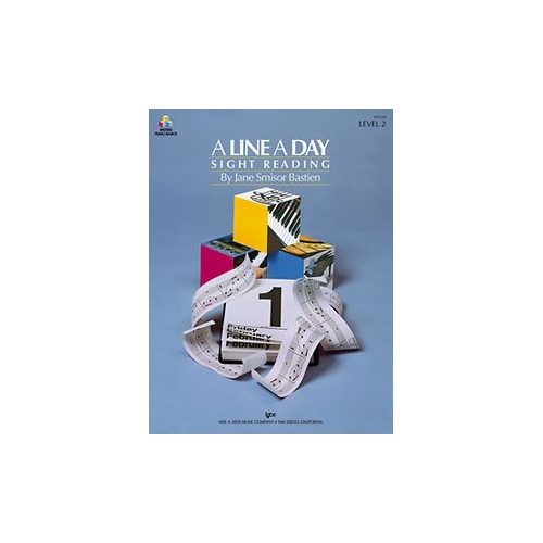 A Line a Day Sight Reading Level 2 by Jane Bastien, 32 Pages, Piano, Neil A. Kjos Music Company