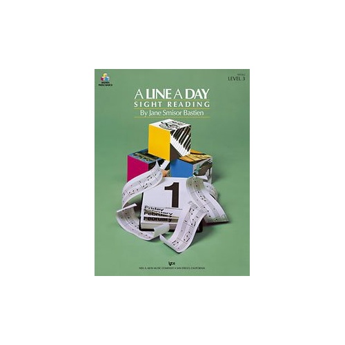 A Line a Day Sight Reading Level 3 by Jane Bastien - 32 Pages, Piano, Neil A. Kjos Music Company