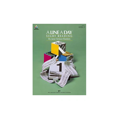 A Line a Day Sight Reading Level 3 by Jane Bastien, 32 Pages, Piano, Neil A. Kjos Music Company