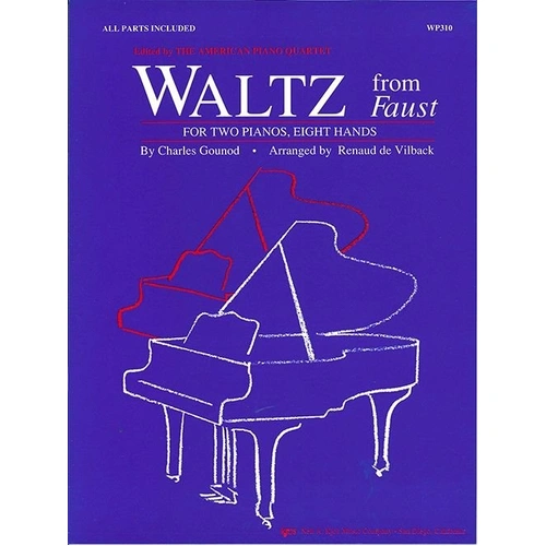Waltz from Faust for Two Pianos, Eight Hands by Charles Gounod - 40 Pages, Intermediate Level, Neil A. Kjos Music Company