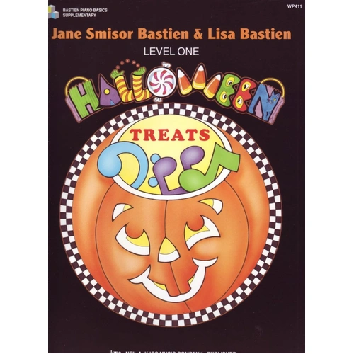 Halloween Treats Level 1 Piano Book by Jane & Lisa Bastien, 16 Pages, Activity & Solo Pieces for Primer to Level 4 Students