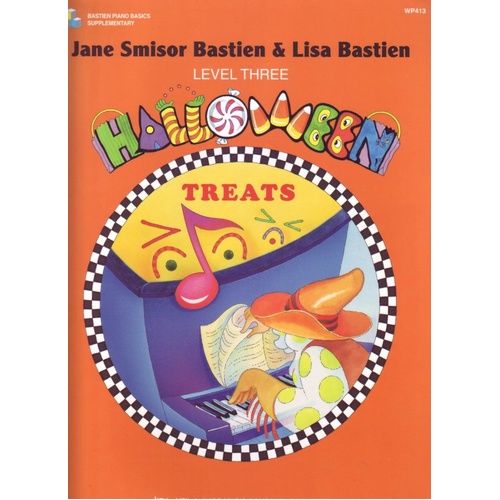 Halloween Treats - Level 3 for Piano by Jane & Lisa Bastien, 16 Pages, Activity & Solo Book, Correlated with Bastien Piano Basics