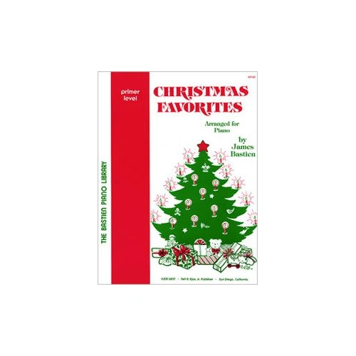 Christmas Favorites Primer Level by James Bastien for Piano, 24 Pages, Easy-to-Read Large Notes, Illustrated, Kjos Music Company
