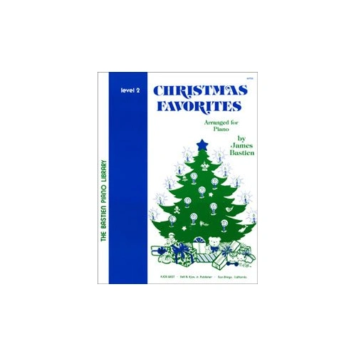 Christmas Favorites Level 2 for Piano by James Bastien, 32 Pages, Easy-to-Read Large Notes, Kjos Music Company