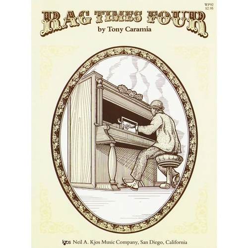 Rag Times Four for Piano - Intermediate Level Sheet Music, 16 Pages, Neil A. Kjos Music Company