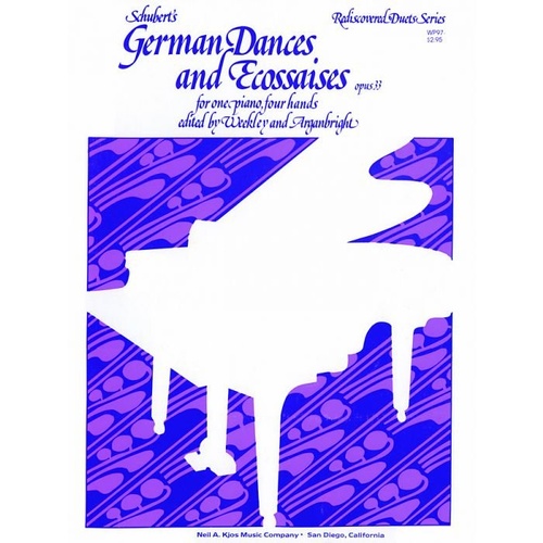 Schubert's German Dances and Ecossaises for Piano Duet, 24 Pages, Neil A. Kjos Music Company