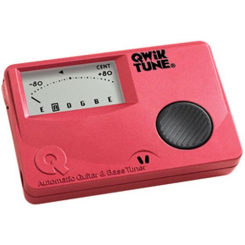 Qwik Tune Guitar & Bass Tuner Red, Batteries Included