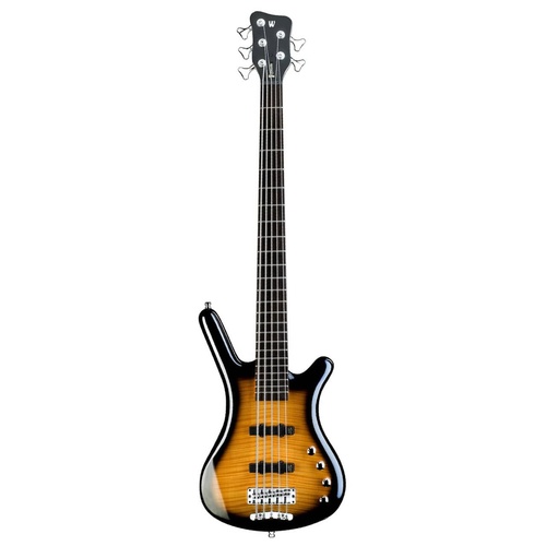 RockBass Corvette Classic 5-String, Almond Sunburst Transparent High Polish, Active