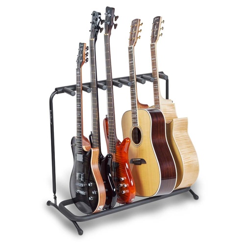 Multiple 5  - Guitar Rack Stand Black for 3 Electric and 2 Acoustic guitars