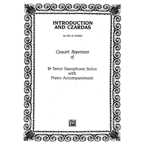 Introduction And Czardas Tenor Sax/Piano