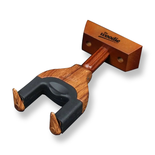 Fretz Woodie Short Self-Securing Wall-Mounted Ukulele Hanger with Rubber Yoke Support