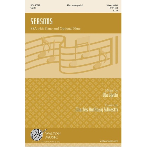 Seasons SSA for Treble Voices by Ola Gjeilo - Walton Music, 16 Pages
