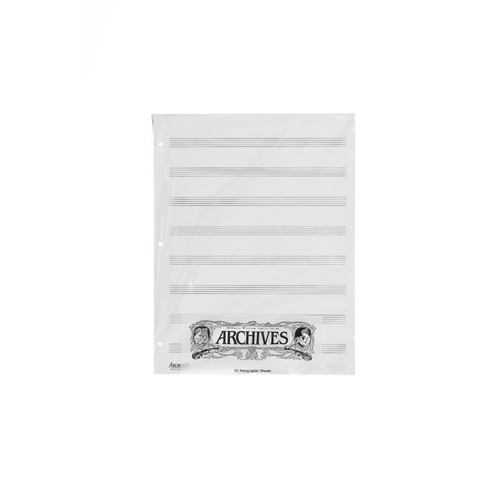 Archives Looseleaf Xerographic Manuscript Paper, 8 Stave, 50 Pages