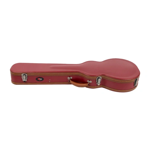 Xtreme Vinyl L.P. Case - Cherry with Brown Trim and Yellow Stitching