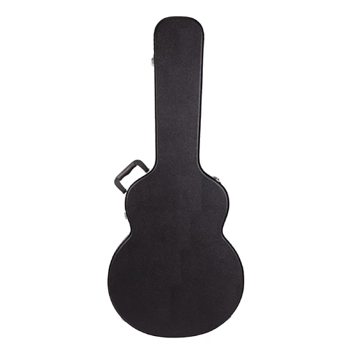 Crossfire 335-Style Electric Guitar Hard Case - Black Vinyl, Plywood, Plush Interior, Accessories Compartment, Lockable Latch
