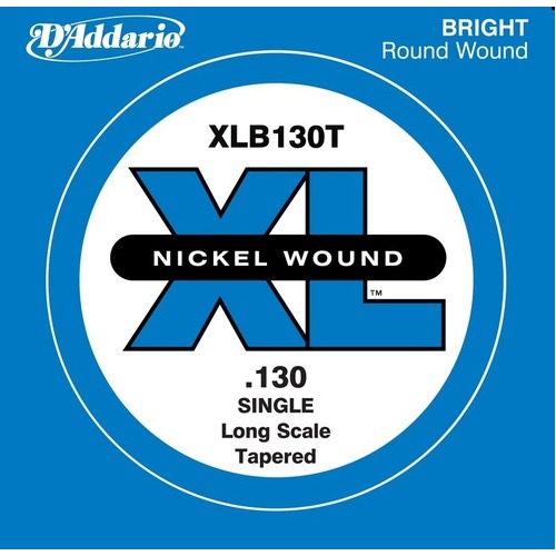 D'Addario XLB130T Nickel Wound Bass Guitar Single String, Long Scale, .130, Tapered