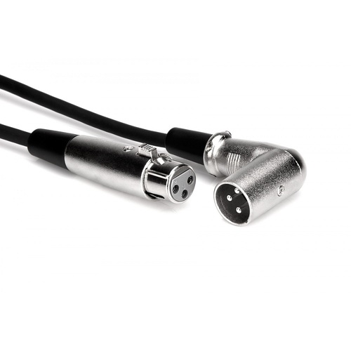 Hosa Balanced Interconnect, XLR3F to Right-angle XLR3M, 3 ft