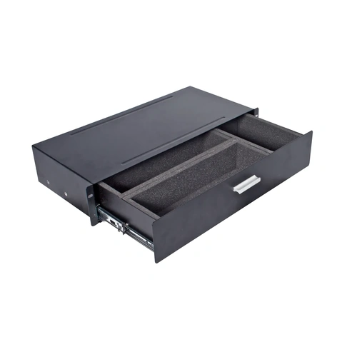 Xtreme RACK CASE MIC DRAWER BLACK 2U with Foam Compartments