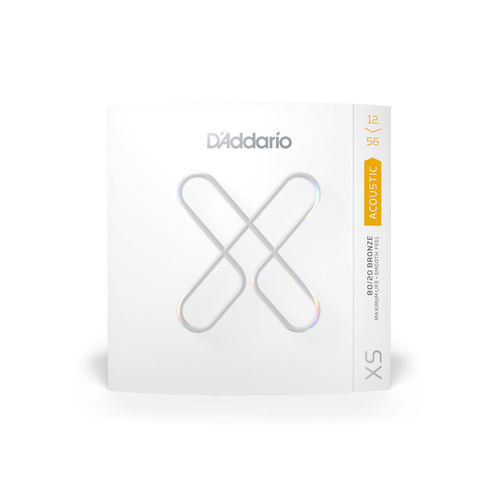 D'Addario XSABR1256 Acoustic Guitar Strings Coated XS 80/20 Bronze 12-56 Light Top/Medium Bottom Set