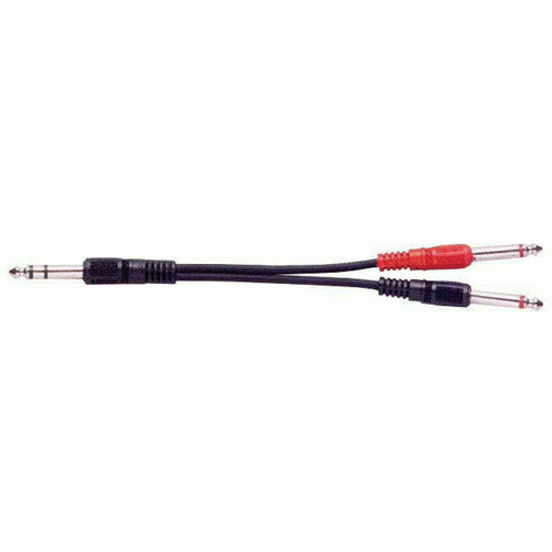 AUSTRALASIAN Lead Cable 6.3 Stereo Jack - 2 x 6.3 Mono Jacks  3 Foot