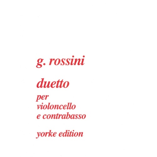 Rossini - Duetto For Cello And Double Bass Softcover Book (Double Bass|Cello)