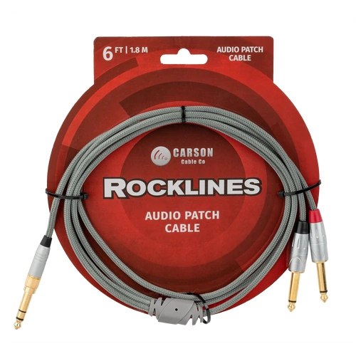 Carson Cable Co Carson Cable 6ft ROCKLINES PATCH CABLE with 2 x 6.3mm Mono Jack Plugs