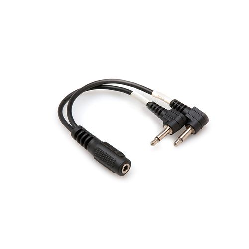 Hosa Air Travel Headphone Adaptor, Dual 3.5 mm TS to 3.5 mm TRSF