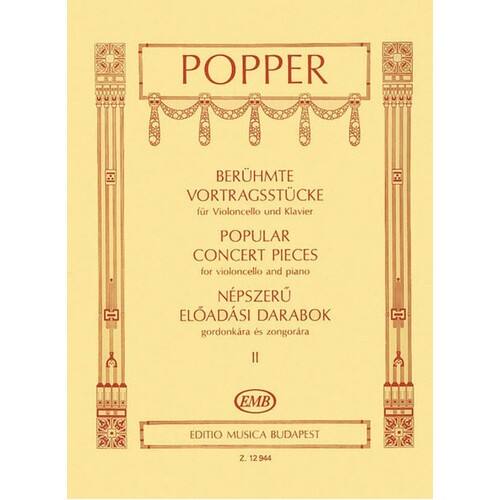 Popper - Popular Concert Pieces Book 2 Cello/Piano 