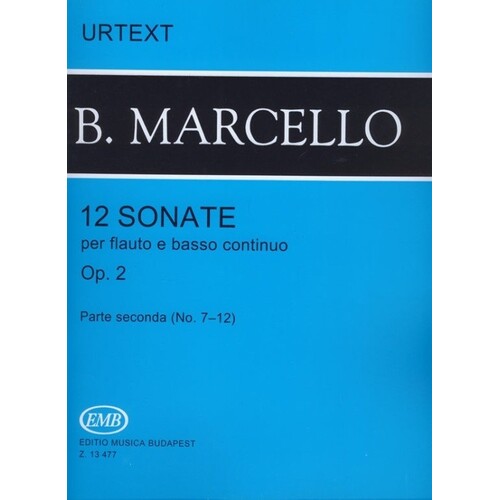 Sonatas 12 Op 2 Book 2 Flute (Or Tre Rec) Piano (Softcover Book)